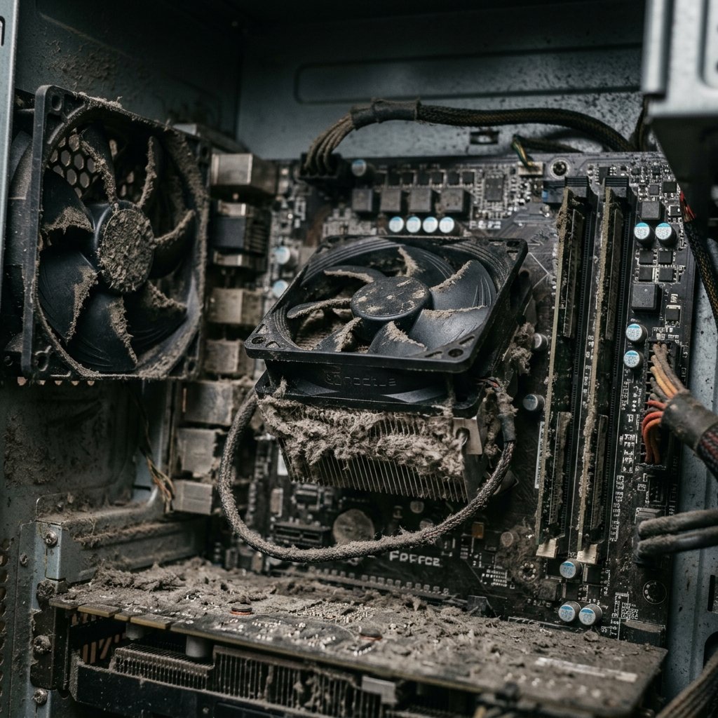 Stoffig computer interieur